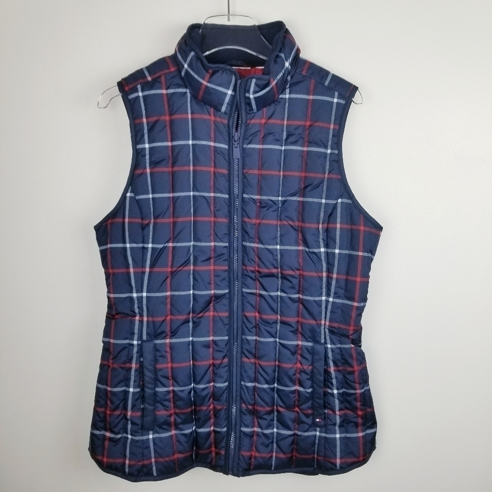 Tommy Hilfiger Plaid Quilted Puffer Vest